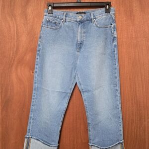 NWT Ann Taylor Light Blue Women's Cuffed Straight Jeans 8P